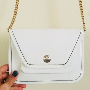 henri bendel White Crossbody Bag with Gold Chain